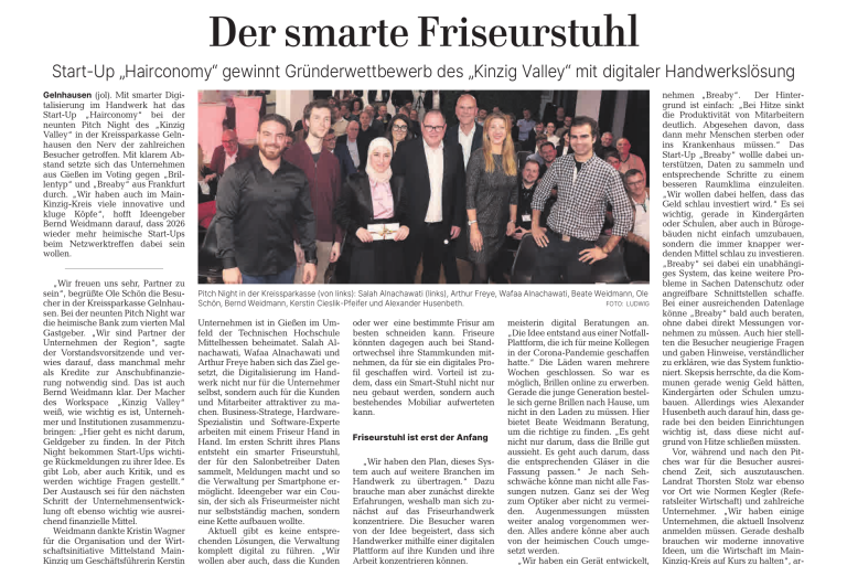 Smarter Friseurstuhl überzeugt bei Pitch Night des Kinzig Valley